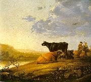 Aelbert Cuyp Young Herdsman with Cows by a River oil painting picture wholesale